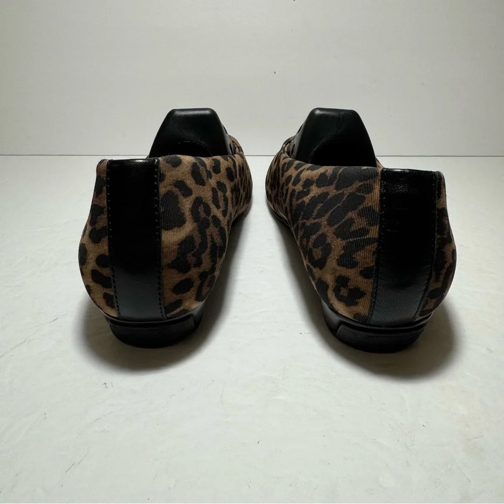 Vionic Shoes Powell Leopard Animal Print Demi Wedge Square Slip On Tan Size 7.5